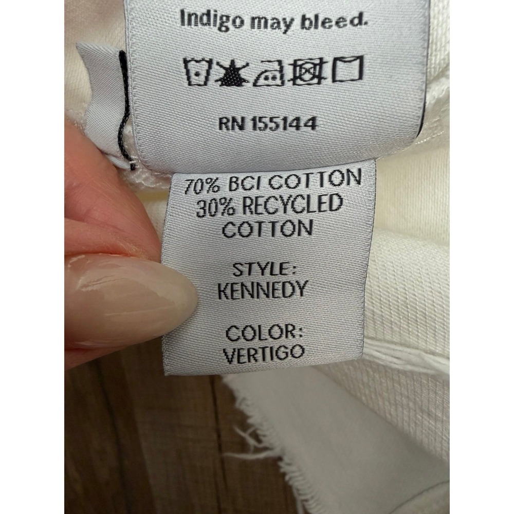 Boyish Kennedy Denim‎ Dress Women M Off White Button Front Frayed Hem - Picture 8 of 11